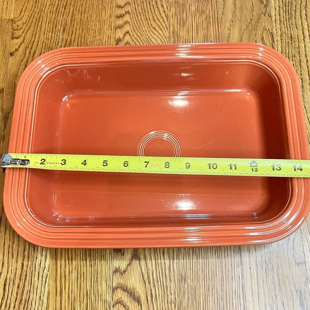 Fiesta 9x13 Rectangular Lasagna Baking Dish Rust Orange Ceramic HLC USA
